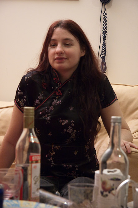 Sylvia presides over the good vodka